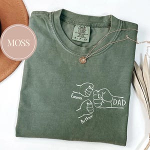 Custom Dad Fist Bump Shirt with Kids Names, Custom Shirt Gift for Papa, New Dad Shirt, Fathers Day Gift For Husband, Gift For Grandpa