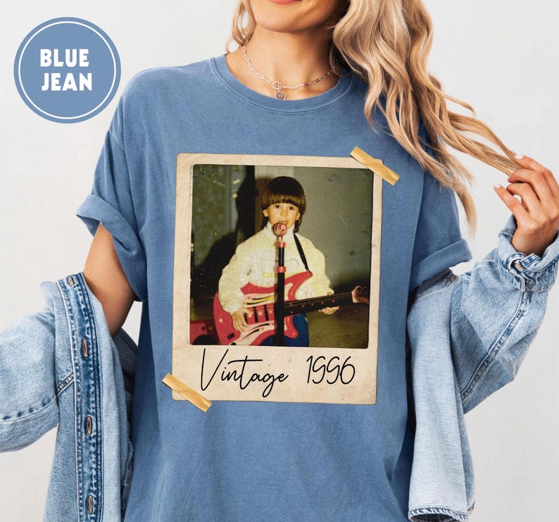 Custom Vintage Photo And Year, Custom Shirt With Picture Personalized 30th Birthday Gift Vintage 30th Birthday Party Vintage Est 1995 Shirt image 7