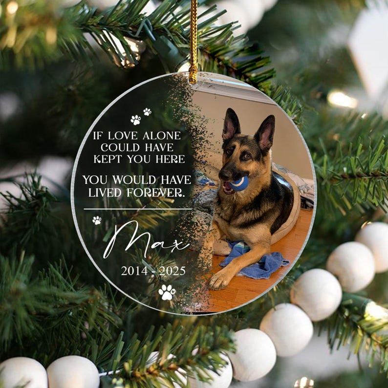 Custom Dog Photo Ornament, Dog Memorial Ornament, Personalized Dog Ornament, Forever Loved Dog Ornament, Pet Loss Keepsake,Dog Memorial Gift image 12