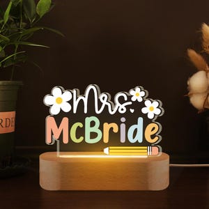 Custom Name LED Night Light, Personalized Teacher Desk Name Luminous Plate, Gift for Teacher, Graduation Gift, Teacher Appreciation Gift