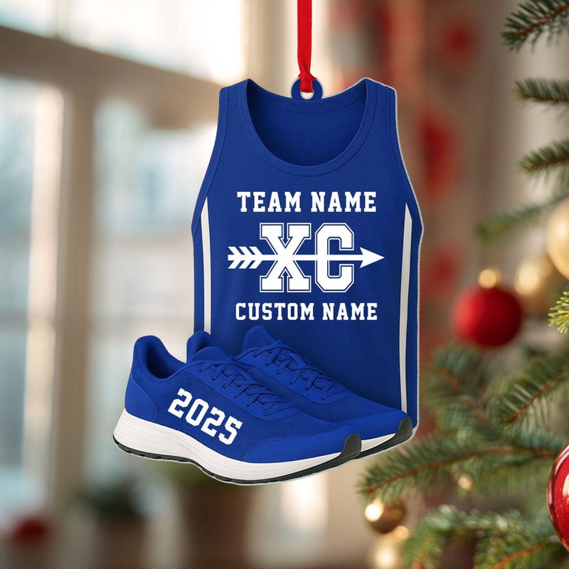 🎁 Cross Country Ornament, Personalized Sports Ornament, Sport Team Gift, Senior Gift, Cross Country Coach Ornament XC Runner, Runner Team Gift