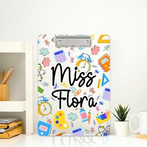 Personalized Teacher Appreciation Gifts, Custom Acrylic Clipboard With Teacher Name, Elements Teacher Clipboard, Back To School Teacher Gift