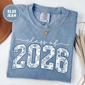 Comfort Colors Floral Class of 2026 Shirt, Toile Senior 2026 TShirt, Senior Class of 2026, Matching Shirts for Graduation TShirt Gift
