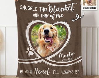 Personalized Dog Memorial Photo Blanket Gift, Dog Loss Pet Memory Gifts, Pet Loss Keepsake Remembrance Gift For Dog Mom Dad Bereavement Gift