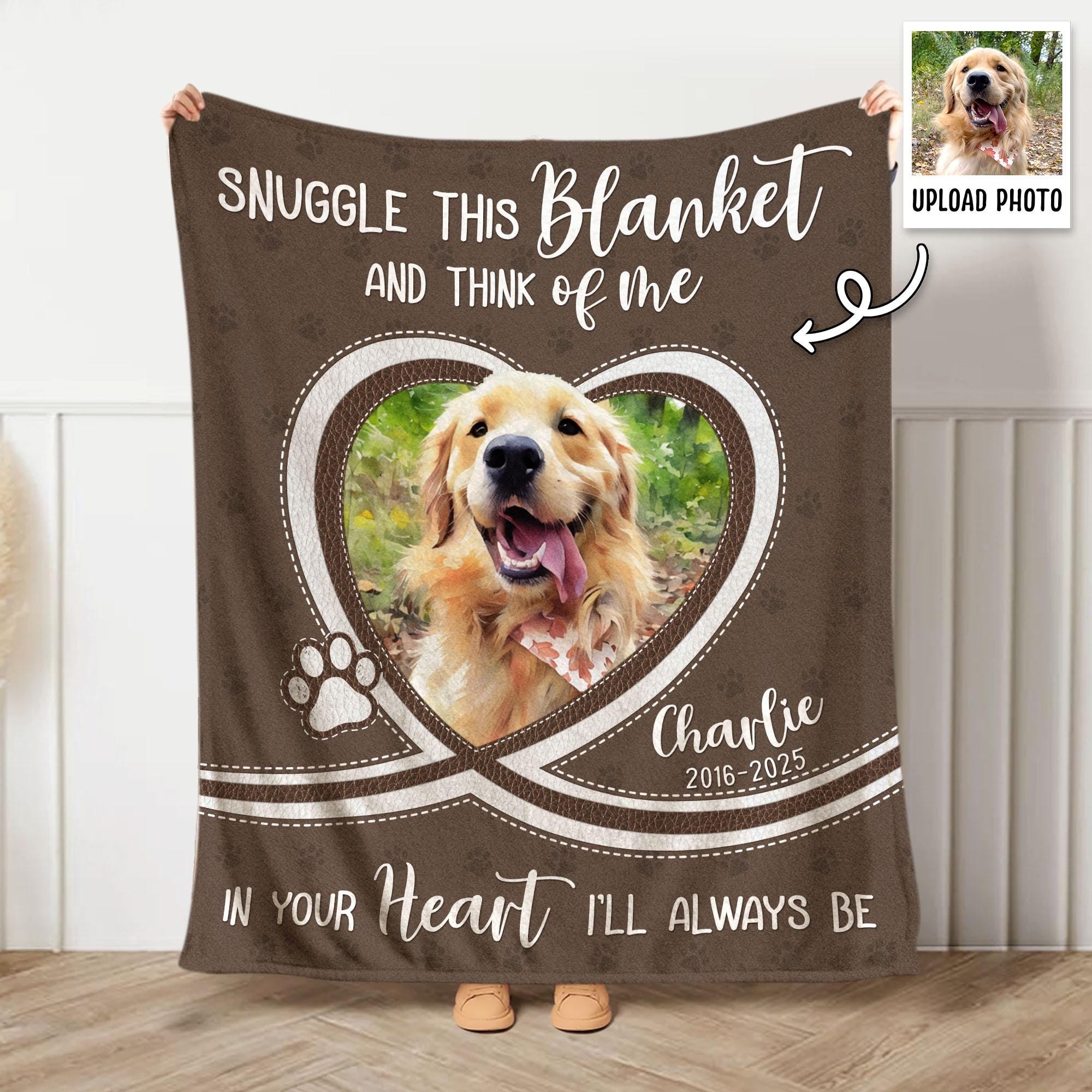 Personalized Dog Memorial Photo Blanket Gift, Dog Loss Pet Memory Gifts ...