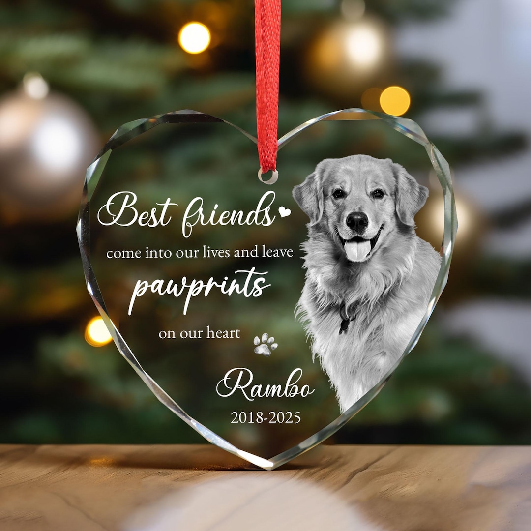Custom Photo Pet Memorial Ornament, Personalized Dog Picture ...