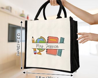 Sac fourre-tout personnalisé pour professeur, sac fourre-tout personnalisé pour professeur, cadeau pour professeur, cadeau de remise des diplômes, sac fourre-tout pour professeur d'école, cadeau de remerciement pour professeur