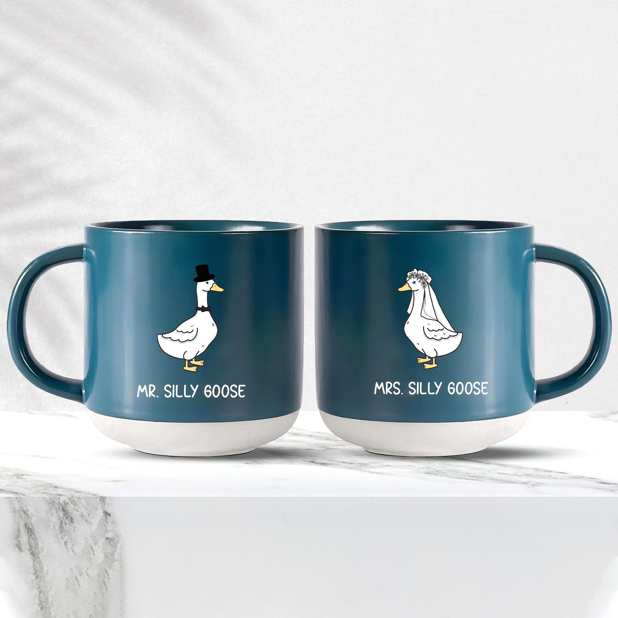 Mr. And Mrs. Silly goose Wedding Mug, Engagement Coffee Mug, Funny Newlywed Gift For Couples, Husband To Be Gift for Him Fiancee Present