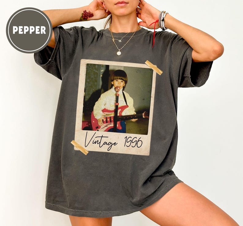 Custom Vintage Photo And Year, Custom Shirt With Picture Personalized 30th Birthday Gift Vintage 30th Birthday Party Vintage Est 1995 Shirt image 2