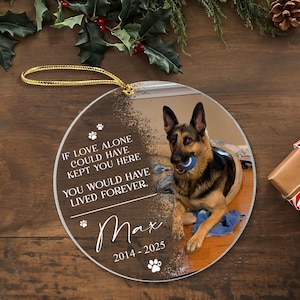 Custom Dog Photo Ornament, Dog Memorial Ornament, Personalized Dog Ornament, Forever Loved Dog Ornament, Pet Loss Keepsake,Dog Memorial Gift image 14