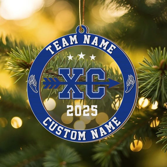 Cross Country Ornament, Personalized Sports Ornament, Sport Team Gift, Senior Gift, Cross Country Coach Ornament XC Runner, Runner Team Gift