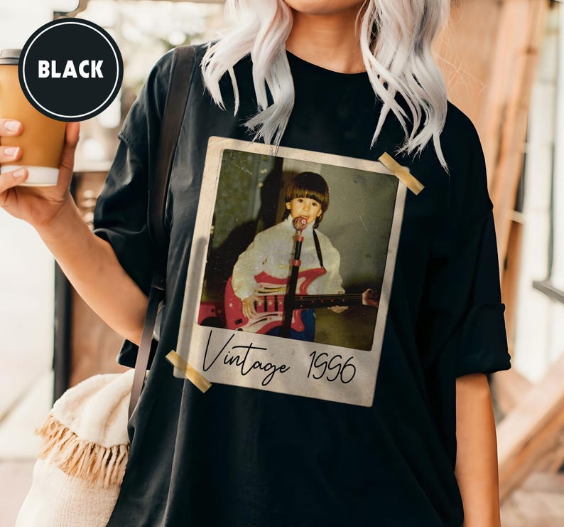 Custom Vintage Photo And Year, Custom Shirt With Picture Personalized 30th Birthday Gift Vintage 30th Birthday Party Vintage Est 1995 Shirt image 4