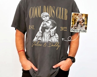 Custom Cool Dads Club Vintage Photo Shirt, Father's Day T-Shirt Kid Name, Personalized Cool Dad Photo Shirt, Birthday Gift for Dad,Dad Shirt