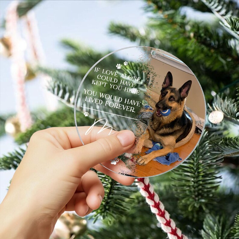Custom Dog Photo Ornament, Dog Memorial Ornament, Personalized Dog Ornament, Forever Loved Dog Ornament, Pet Loss Keepsake,Dog Memorial Gift image 13
