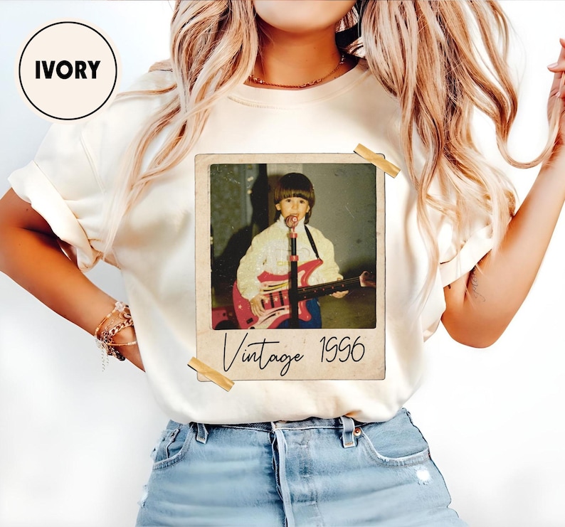 Custom Vintage Photo And Year, Custom Shirt With Picture Personalized 30th Birthday Gift Vintage 30th Birthday Party Vintage Est 1995 Shirt image 3