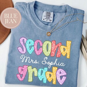 Personalized Comfort Colors Teacher Shirt, Second Grade Teacher Shirt, 2nd Grade Teacher Shirt, 2nd Grade Teacher 1st Day Back to School Tee