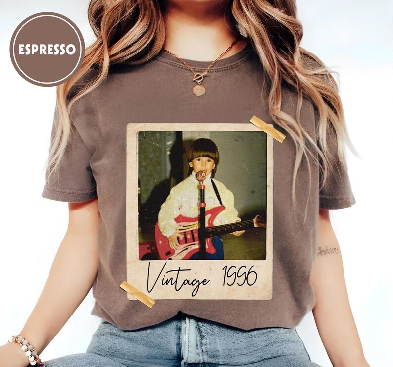 Custom Vintage Photo And Year, Custom Shirt With Picture Personalized 30th Birthday Gift Vintage 30th Birthday Party Vintage Est 1995 Shirt image 6