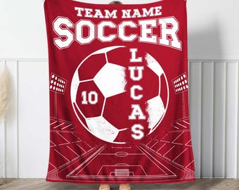 Personalized Soccer Blanket, Custom Team Name Gift, Sports Team Blanket, Soccer Blanket, Gift for Soccer Lovers, Birthday Gift For Grandson