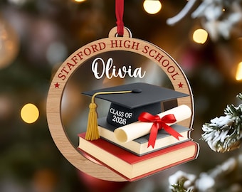 Personalized Graduation Ornament, Personalized Class of 2025 Ornament, High School Graduation Gift, College Graduated, New Graduate Gift