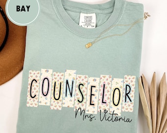 Custom Counselor Floral Shirt, School Counselor Shirt, Personalized Gift for Counselor, Back To School Shirt, New Counselor Gift,School Team
