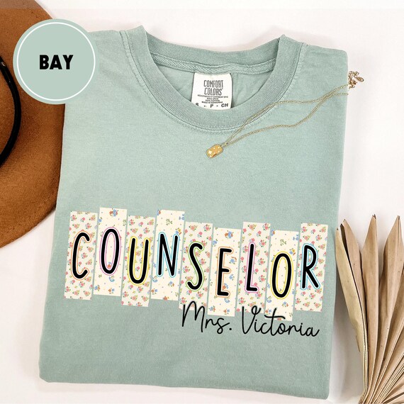 Custom Counselor Floral Shirt, School Counselor Shirt, Personalized Gift for Counselor, Back To School Shirt, New Counselor Gift,School Team