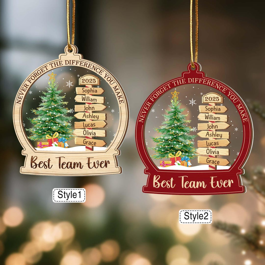 Collaboration Gift Personalized Team Ornament Coworker Gift, Team Name Office Christmas ...