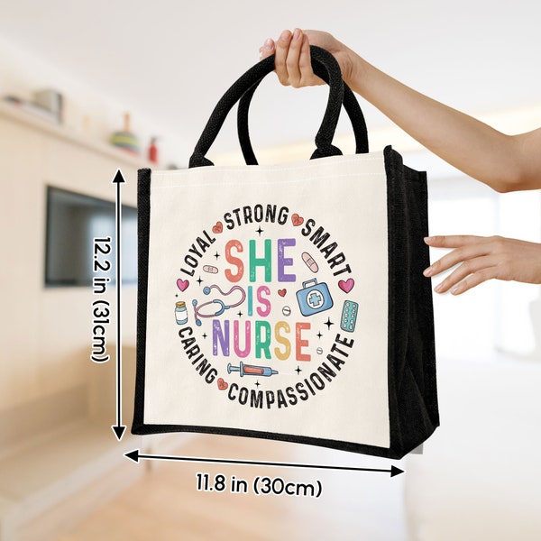 She Is Nurse Tote Bage, Gift for Nurse, Medical Assistant Bag, RN Tote, Nurse Gift, School Nurse Gift, Nurse Gift for Women, RSN Gifts