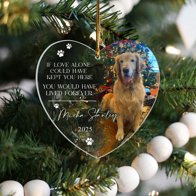 Custom Dog Photo Ornament, Dog Memorial Ornament, Personalized Dog Ornament, Forever Loved Dog Ornament, Pet Loss Keepsake,Dog Memorial Gift image 15