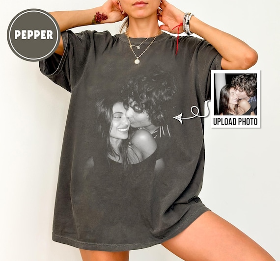 Custom Your Photo Shirt, Gift for Girlfriend Boyfriend, Personalized Vintage Couple Shirt, Your Own Picture,Custom Picture Shirt,Couple Gift