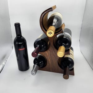 Elegant Walnut Wine Rack