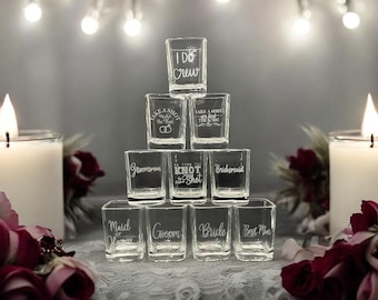 Laser Engraved Wedding Shot Glasses – Personalized Favors, 2.5oz