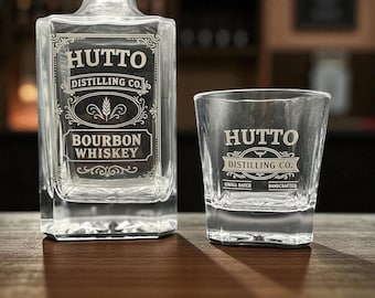 Personalized Whiskey Decanter – Custom Engraved Last Name, 750ml