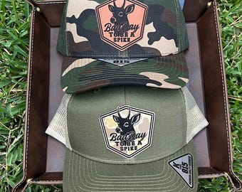 Bad Day to Be a Spike Hat – Camo Leather Patch Trucker Cap
