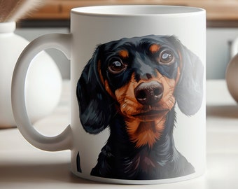 Tasse à café pour amoureux des teckels, tasse pour amoureux des chiens, cadeau pour animal de compagnie, tasse pour chien, cadeau pour propriétaire d'un animal de compagnie, tasse en céramique blanche