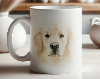 Golden retriever-mok Crèmekleurig hondengezichtontwerp op keramische koffiekop Perfect cadeau voor hondenliefhebbers Duurzame en unieke drinkgerei met huisdierthema