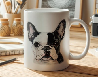 Tasse bouledogue français cadeau parfait pour les amoureux des chiens Tasse à café en céramique avec design Frenchie mignon cadeau unique pour amoureux des animaux de compagnie bouledogue français