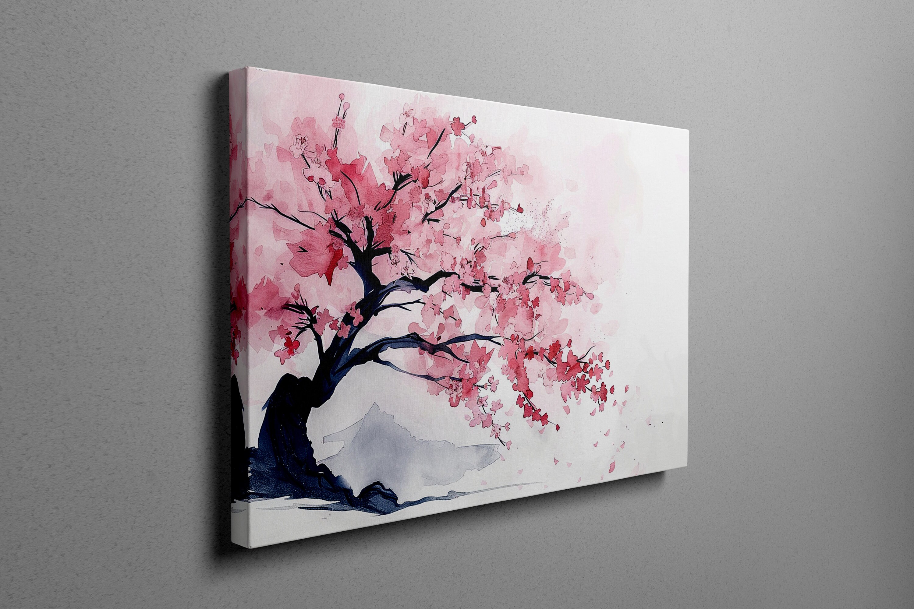 Cherry Blossom Tree Canvas Art Print Pink Cherry Blossom Wall Decor ...