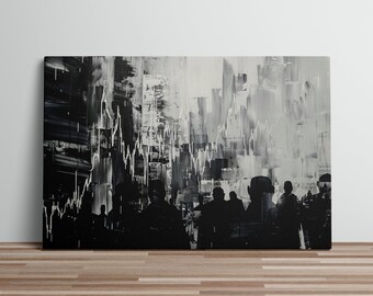 Market Chart Human Emotions Driving Market Trends Art Print Oil Canvas Painting for Traders and Investors