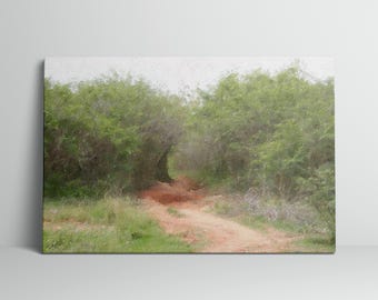 Impression d'art de randonnée sur sentier forestier, impression sur toile, art mural nature, décoration d'intérieur