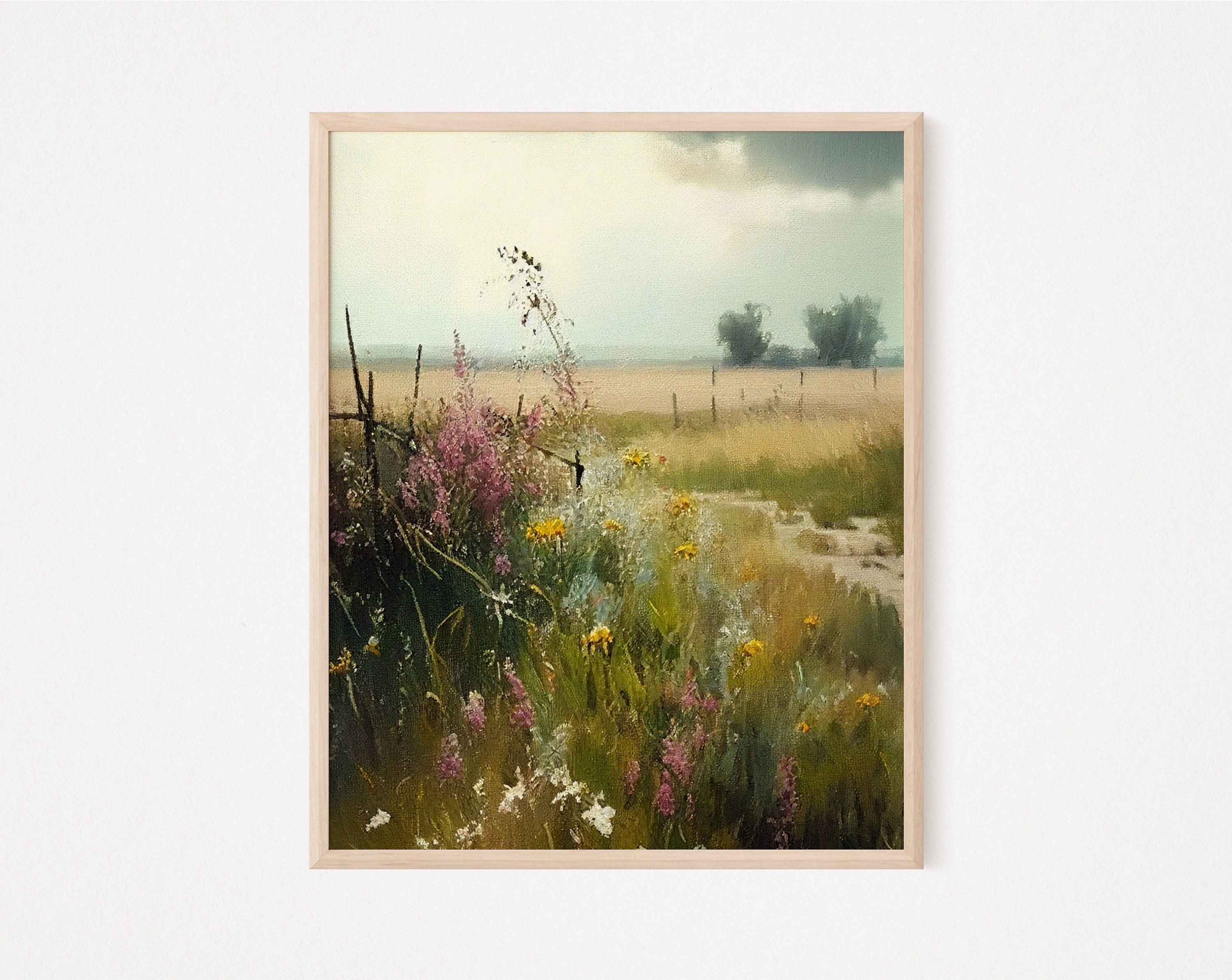 Printable Landscape Wall Decor Field of Flowers Print Flat Lands ...