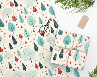 Papier d'emballage cadeau de Noël Emballage cadeau de Noël Emballage d'arbres de Noël