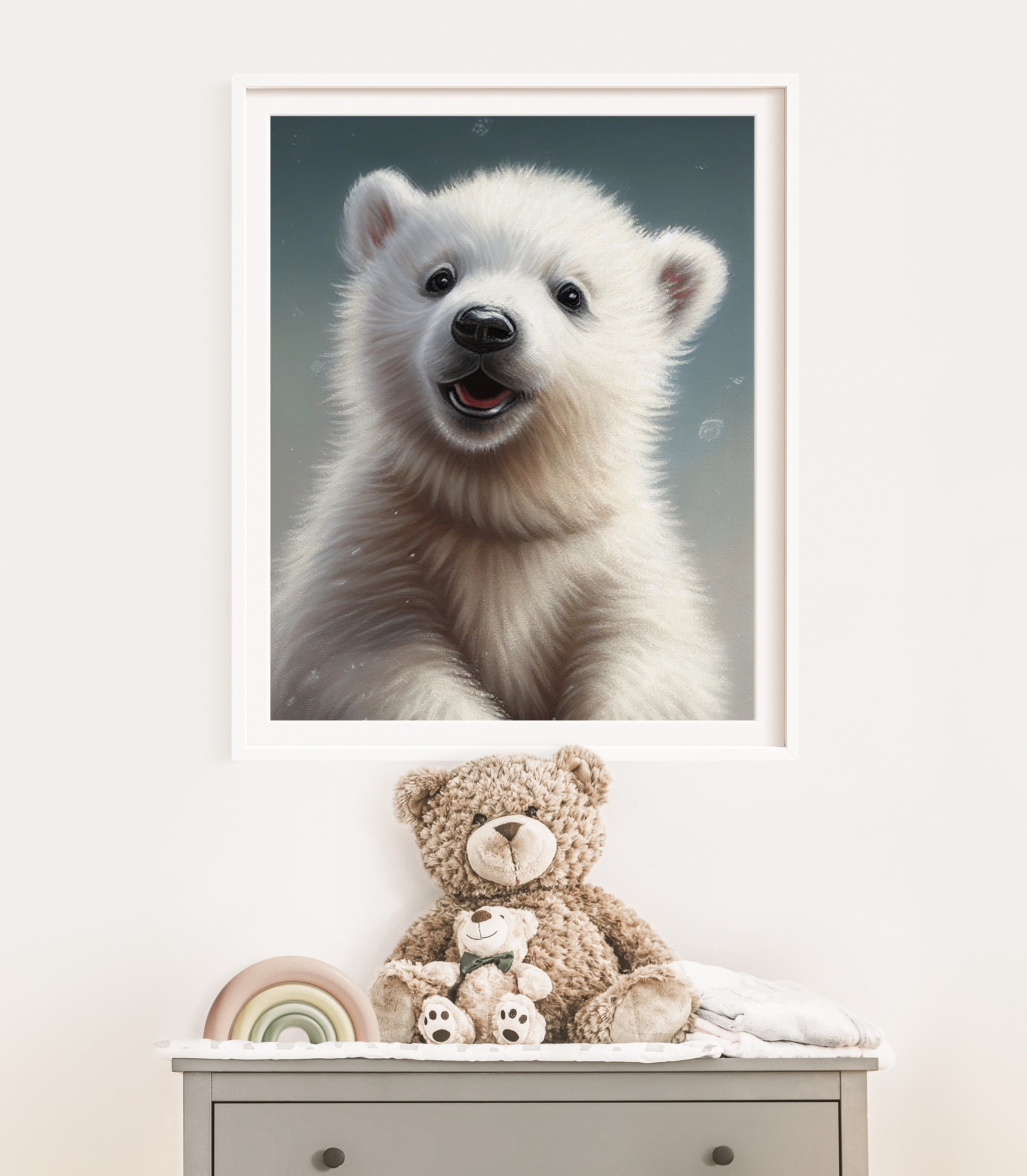 Printable Baby Bear Cartoon Print Nursery Wall Art Digital Adorable ...