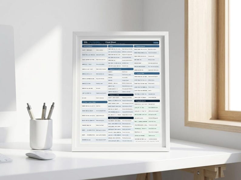 Guia de Consulta Rápida de SQL e PostgreSQL - Download Imediato | Guia de Referência para Desenvolvedores de Banco de Dados | Comandos de Consulta imagem 1