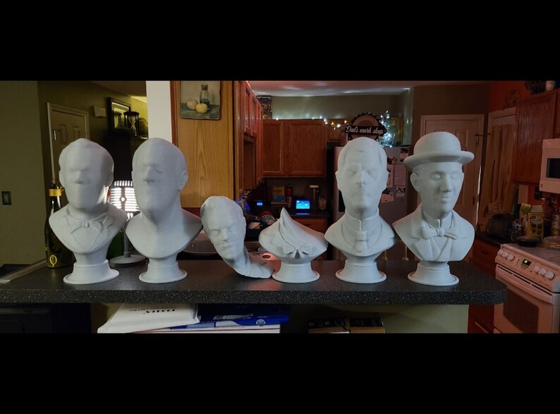 3D Printed Busts Inspired by the Singing Busts From the Haunted Mansion