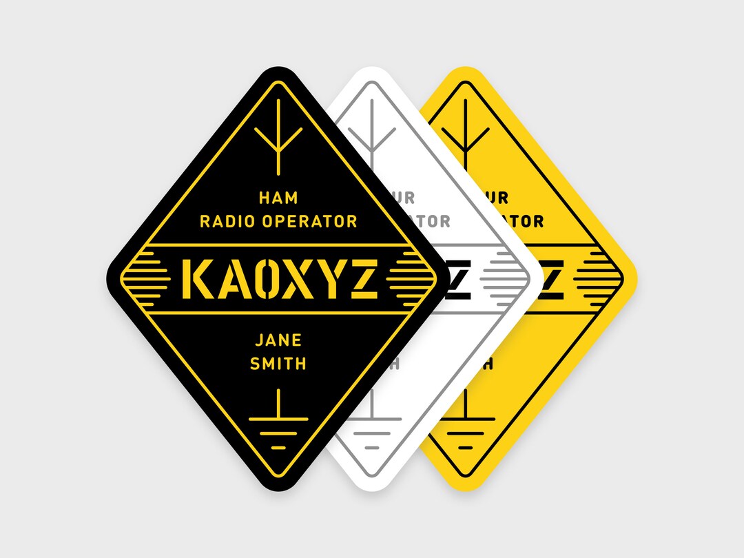 Ham Radio Call Sign Sticker Pack Personalized Waterproof Dishwashersafe Ideal for a Laptop