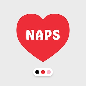 I love naps • Heart sticker • Waterproof sticker • Dishwasher-safe • Ideal for a water bottle, laptop, tablet, Kindle, or phone case