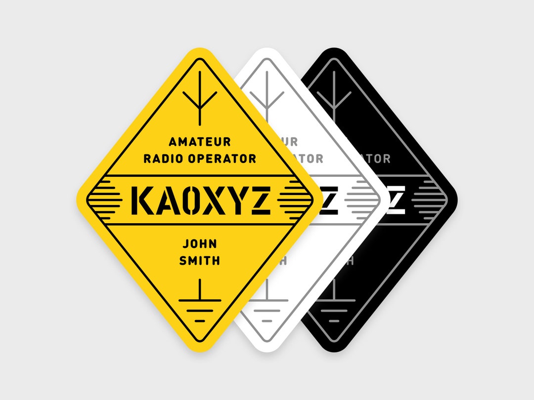 Ham Radio Call Sign Sticker Pack Personalized Waterproof Dishwasher