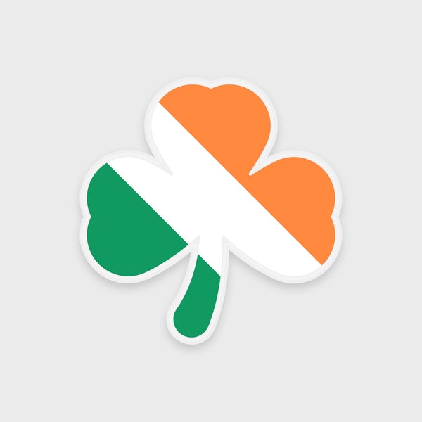 Ireland sticker • Irish sticker featuring the tricolor flag shamrock clover