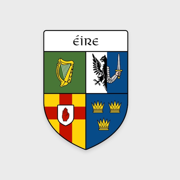 Ireland coat of arms sticker pack • Éire • Waterproof • Dishwasher-safe • Ideal for a water bottle, laptop, tumbler, or phone