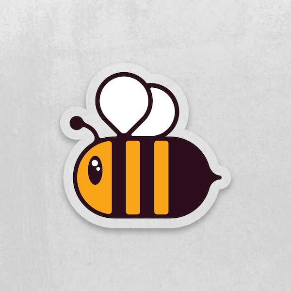 Bee sticker • Small sticker of a cute bee • Clear decal • Waterproof • Dishwasher safe